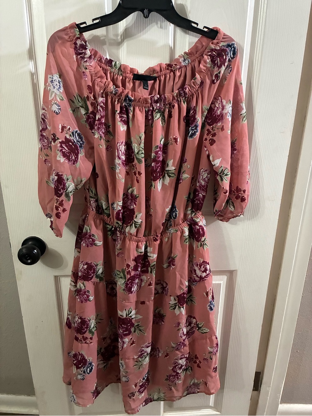 Lane Bryant Women’s 12 Pink Floral Off-Shoulder Dress